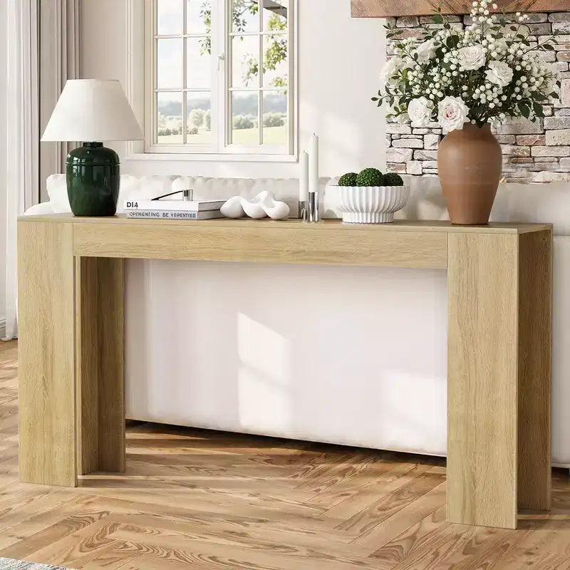Table de contrôle extra longue en bois de style rustique