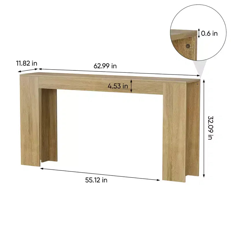 Extra Long Farmhouse Style Wooden Control Table