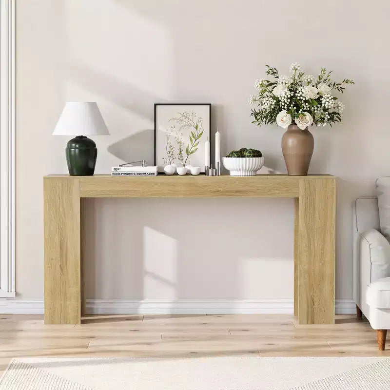Table de contrôle extra longue en bois de style rustique