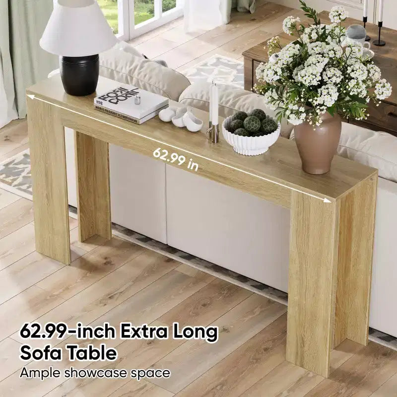 Table de contrôle extra longue en bois de style rustique