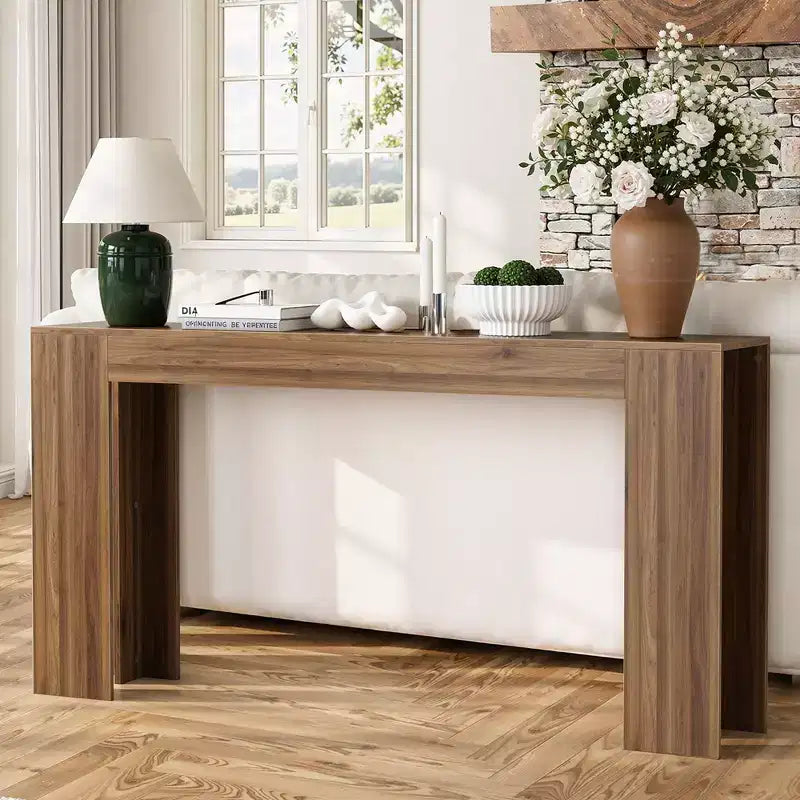 Extra Long Farmhouse Style Wooden Control Table