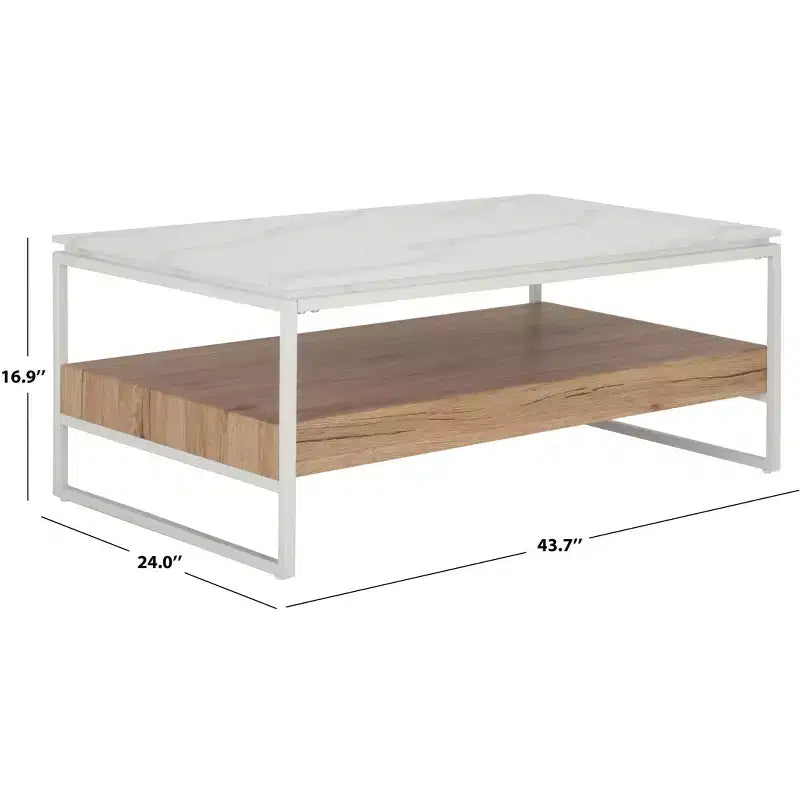 Table basse - Marbre blanc/couleur naturelle