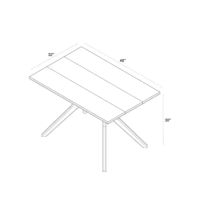 Table à manger rectangulaire à piètement croisé