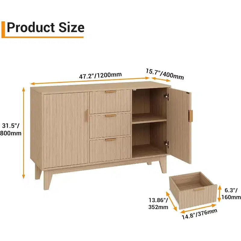Armoire latérale encastrée, buffet, meuble de rangement, meuble de rangement de cuisine