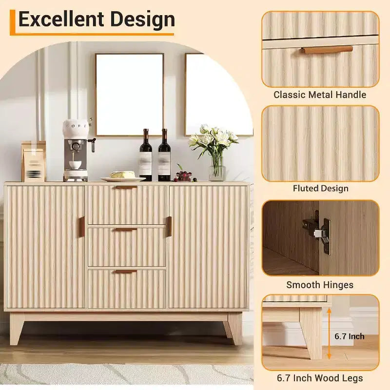 Armoire latérale encastrée, buffet, meuble de rangement, meuble de rangement de cuisine