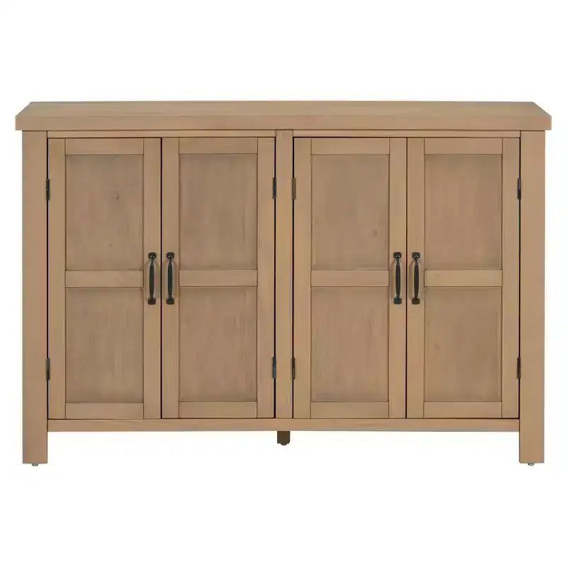 Buffet rustique à 4 portes et 51 rangements avec étagères réglables et poignées en métal