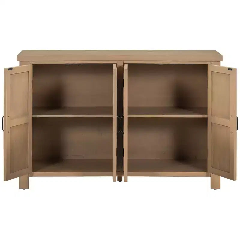 Buffet rustique à 4 portes et 51 rangements avec étagères réglables et poignées en métal