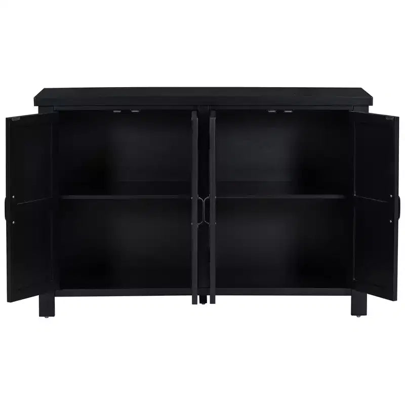 Buffet rustique à 4 portes et 51 rangements avec étagères réglables et poignées en métal