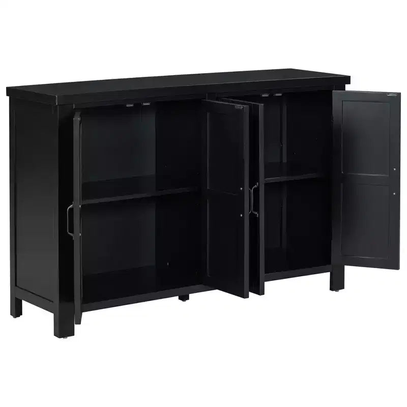 Buffet rustique à 4 portes et 51 rangements avec étagères réglables et poignées en métal