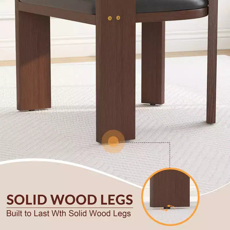 Chaise de cuisine moderne tapissée avec un dossier incurvé et une structure en bois d'hévéa