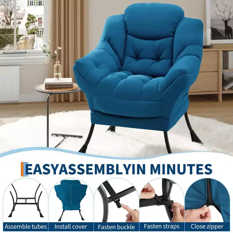 Fauteuil confortable avec poches latérales - chaise de lecture décontractée pour salon