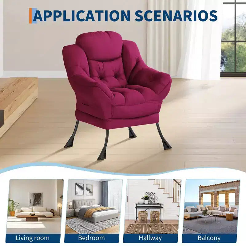 Fauteuil confortable avec poches latérales - chaise de lecture décontractée pour salon