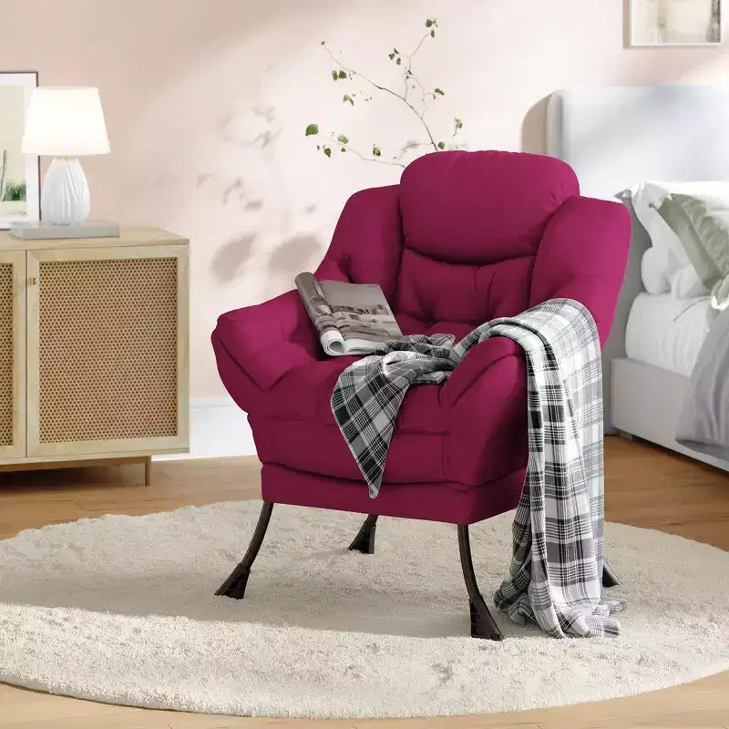 Fauteuil confortable avec poches latérales - chaise de lecture décontractée pour salon