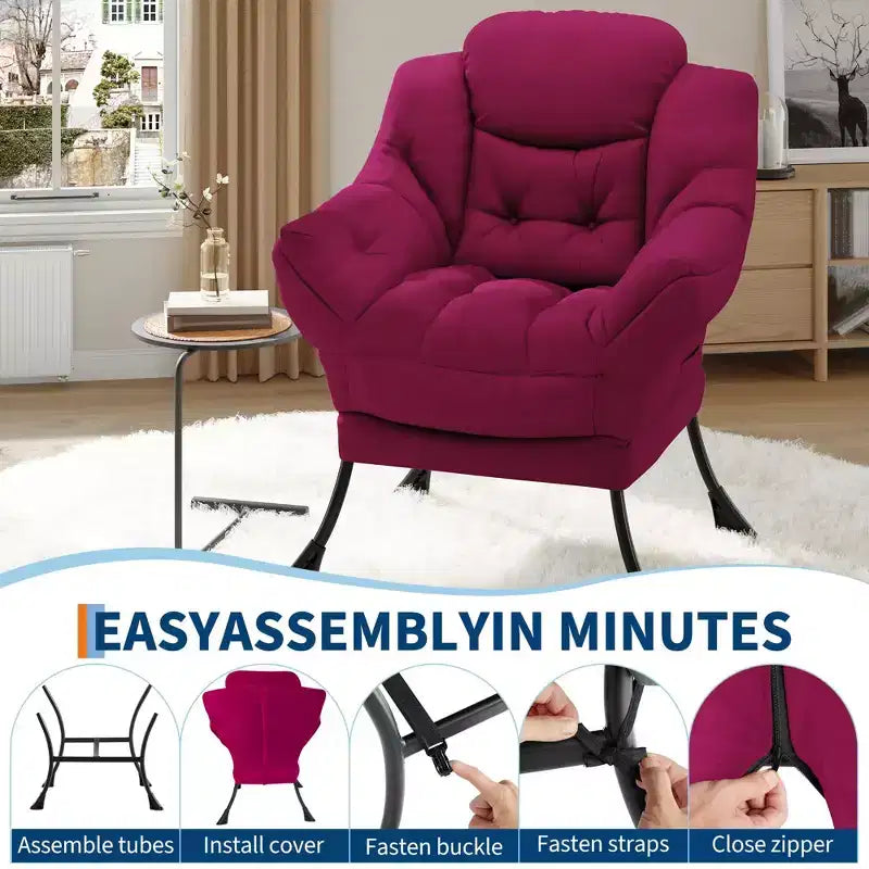 Fauteuil confortable avec poches latérales - chaise de lecture décontractée pour salon