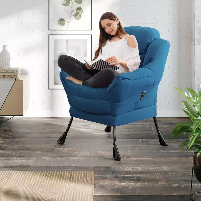 Fauteuil confortable avec poches latérales - chaise de lecture décontractée pour salon