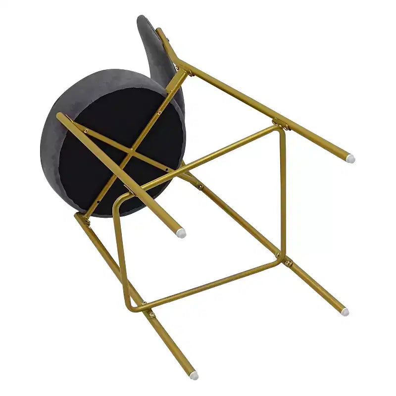 Tabourets de bar en velours avec pieds en métal