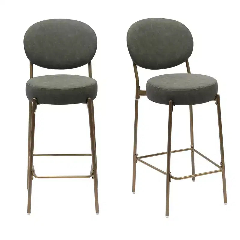 Tabourets de bar en velours avec pieds en métal