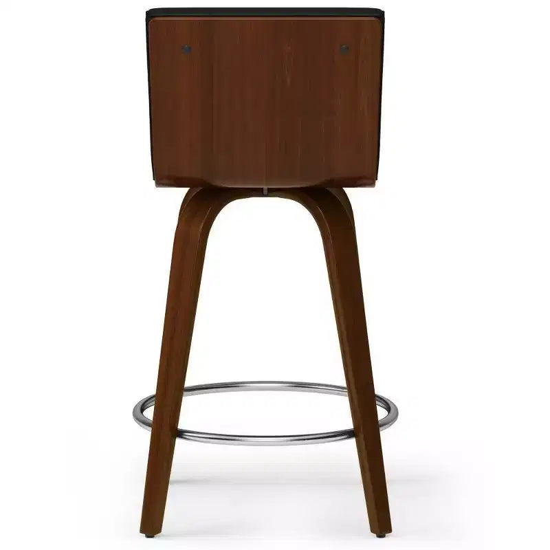 Tabouret de bar pivotant noir hauteur comptoir : Carré, rembourré, réglable, similicuir