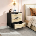 Table de chevet en osier, style ferme moderne